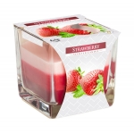Ароматна свещ в квадратна чаша, Strawberry, Bispol