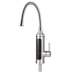 Нагревател за вода Oliver Voltz OV57100EW, 3300W, С дисплей, До 60C, Монтаж на плот, Сребрист/Инокс