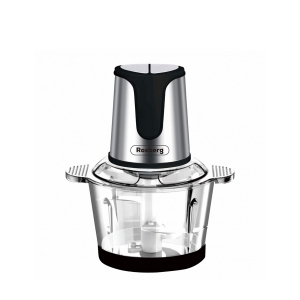 Чопър Rosberg R51111D, 400W, 2 литра, Стъклена купа, 2 скорости, Инокс/черен