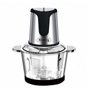 Чопър Rosberg R51111E, 500W, 3 литра, Стъклена купа, 2 скорости, Инокс/черен - Снимка 2