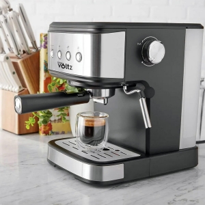 Еспресо машина Оliver Voltz OV51171F, 1.2 l, 20 bar, 1100W, Кремa диск, Черен/инокс - Снимка 2