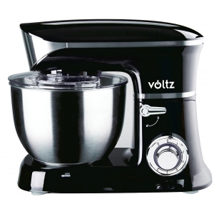 Планетарен миксер Voltz V51115B, 1900W, 6.5 литра, 6 скорости + Pulse, 3 приставки, Черен