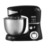 Планетарен миксер Voltz V51115G, 1600W, 5 литра, 3 бъркалки, 6 скорости, LED, Черен
