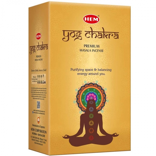 Ароматни пръчици, HEM Premium, 12х15 грама, Yog Chakra