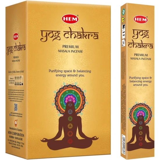 Ароматни пръчици, HEM Premium, 12х15 грама, Yog Chakra