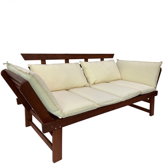 Разтегателен диван с матрак и възглавница Beige, Muhler