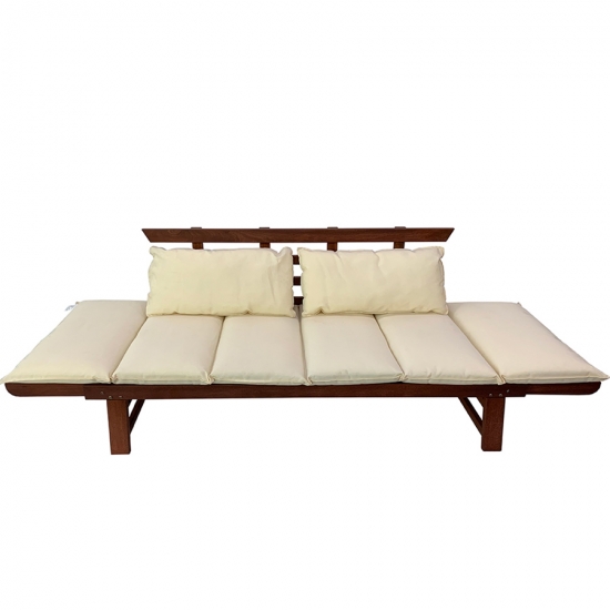 Разтегателен диван с матрак и възглавница Beige, Muhler
