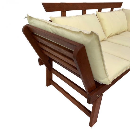 Разтегателен диван с матрак и възглавница Beige, Muhler