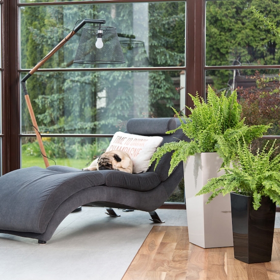 Кашпа Финезия 25x25х46 см, черен гланц, Lamela