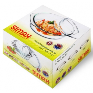 Комплект стъклени тенджери за готвене, 6 части, Classic, Simax 304 - Снимка 2