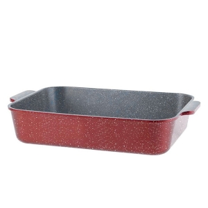 Тава за фурна и котлон Oliver Voltz OV54322BS32, 32x23x7.5 см, Емайлирана, Незалепващо покритие, Индукция, Червен меланж
