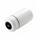 Термос 220 ml, с термометър, 13 см, с цедка, Мini Тhermos, бял