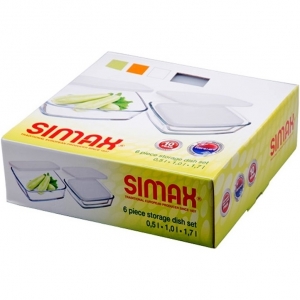 Комплект от 3 броя огнеупорни съдове с пластмасови капаци, Simax 350 - Снимка 2