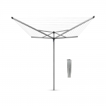 Външен простор Brabantia Topspinner 50m, метален шип за вкопаване, Metallic Grey