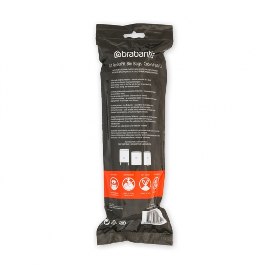 Торба за кош Brabantia PerfectFit Bo размер М, 60L, 10 броя, ролка