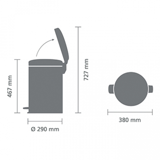 Кош за смет с педал Brabantia NewIcon 20L, Mineral Powerful Blue