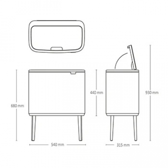 Кош за смет Brabantia Bo Touch 11+23L, Soft Beige