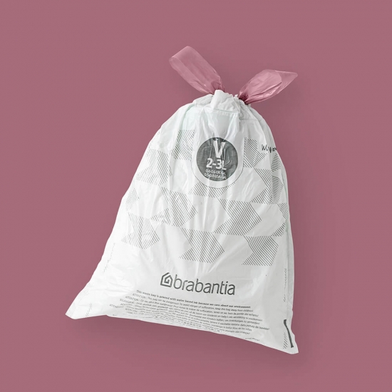 Торба за кош Brabantia PerfectFit NewIcon размер V, 3L, 10 броя, ролка
