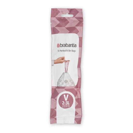 Торба за кош Brabantia PerfectFit NewIcon размер V, 3L, 10 броя, ролка