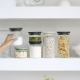 Буркани комплект Brabantia Stackable 0.3L+0.6L+1.1L, Light Grey/Dark Grey/Jade Green, 3 броя - Снимка 7