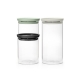 Буркани комплект Brabantia Stackable 0.3L+0.6L+1.1L, Light Grey/Dark Grey/Jade Green, 3 броя - Снимка 1